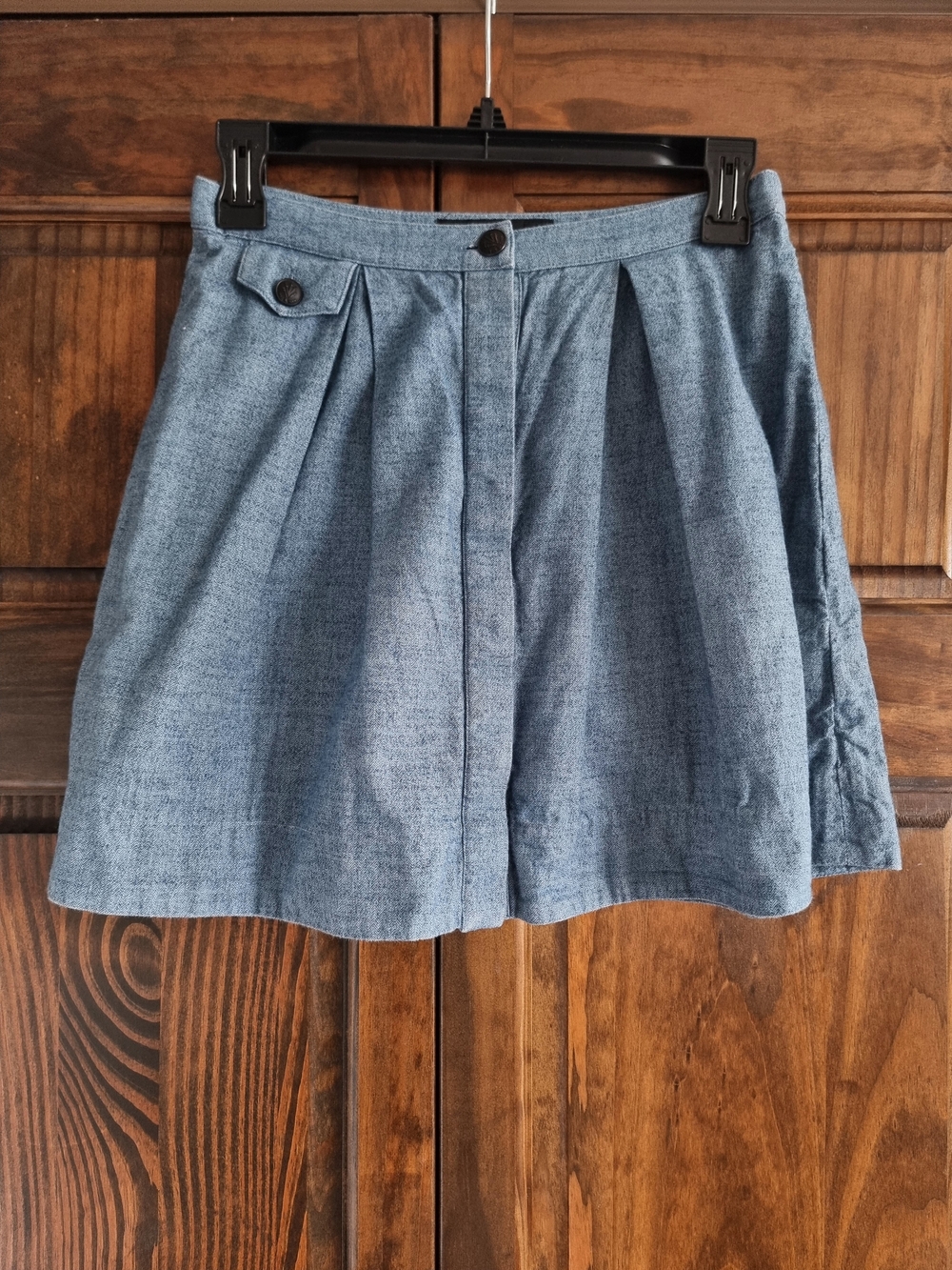 Rag & Bone  Store Exclusive Chambray A-Line Button-Front Skirt in Light Blue